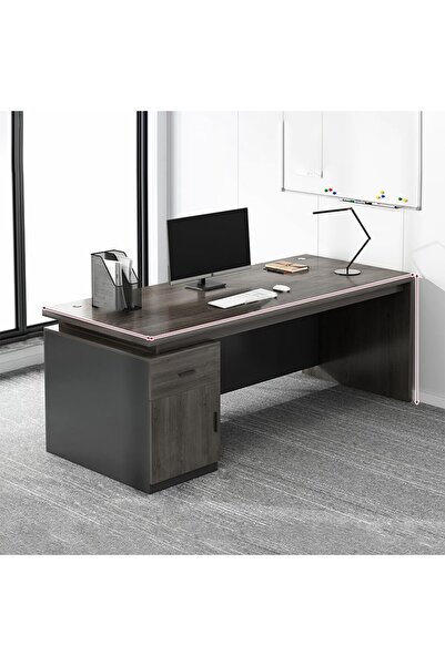 KEKE طاولة كمبيوتر حديثة متعددة الوظائف، محطة عمل للكتابة والمكتب المنزلي مع أرفف تخزين، 140 سم