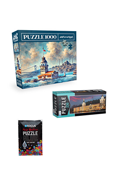 Neverland 1000 PARÇA PUZZLE KIZ KULESİ VE 230 PARÇA KULELİ ASKERİ LİSESİ VE PUZZLE YAPIŞTIRICISI