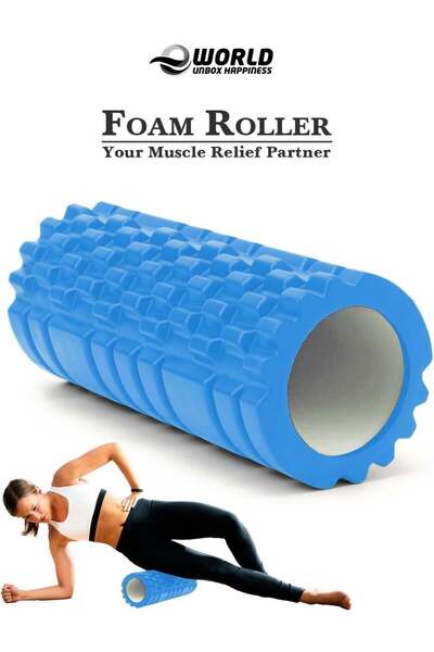 Eworld EVA Foam Roller for Yoga & Deep Tissue Massage - High-Density Muscle Recovery Roller (Blue)