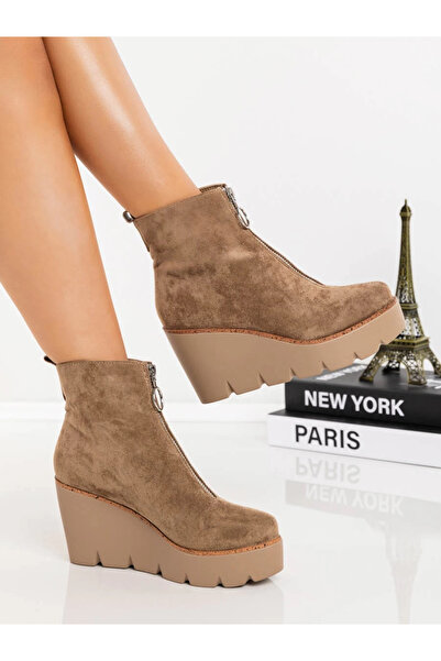 mei Women's Platform Boots 3AXKK193 Khaki