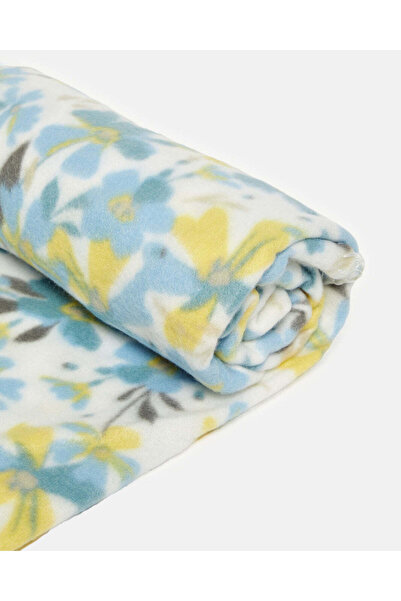 REDTAG Cream Printed Fleece Blanket (Single Size)