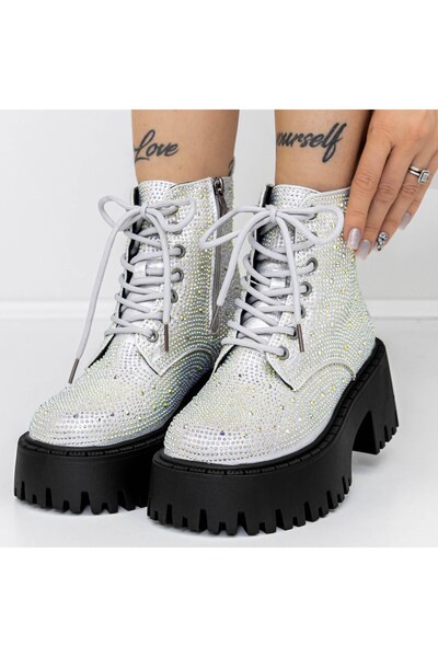 mei Women's Boots 3WL115 Silver