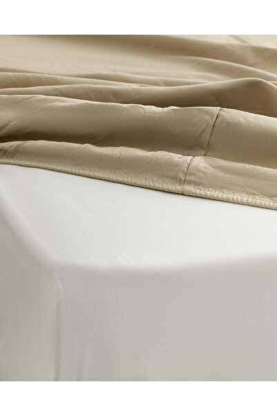 REDTAG Beige Plain Fitted Sheet (King Size)