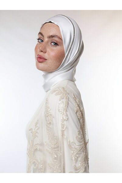 HARİKA WEAR DETAYLI BEYAZ İPEK ŞAL - başörtüsü