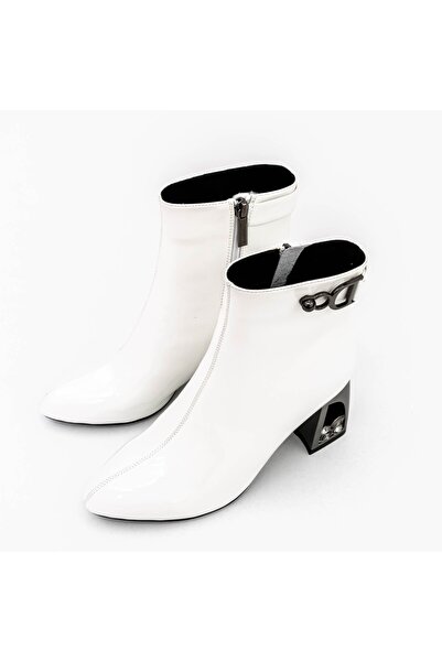 Jose Simon Γυναικεία μποτάκια με χοντρό τακούνι K9196-1D Κρεμ