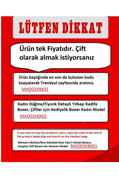 MadyaButik Men's Velvet Boxer, Velvet Boxer for Couples Gift Women Model Mad02Uby01