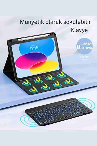 Fuchsia Xiaomi Redmi Pad 2 Compatible 11-Inch Tablet Case with Stand and Keyboard