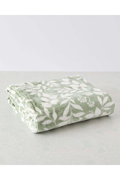 REDTAG Green Botanical Printed Blanket (Single Size)