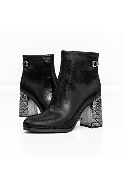 Jose Simon Γυναικεία μποτάκια με χοντρό τακούνι K9071-61B Μαύρα