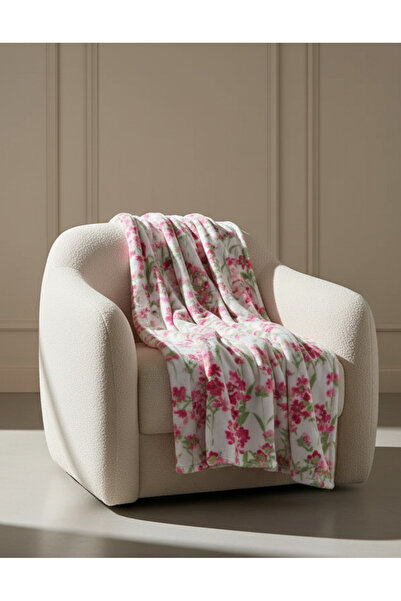 REDTAG White And Pink Floral Printed Blanket (Single Size)