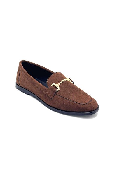 KİNDEP Balerini casual pentru femei cu detaliu cataramă TABA SUEDE