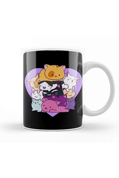 dekado كوب بورسلين لطيف ومضحك من Meowtain Of Cats Kitty Mountain