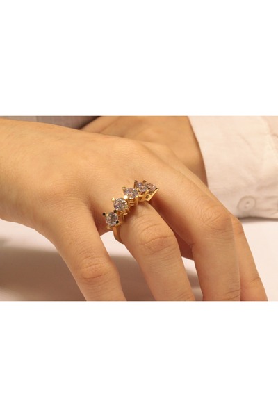 Hakan Güler Kuyumculuk Altın Beş Taş Yüzük (4 Gram )