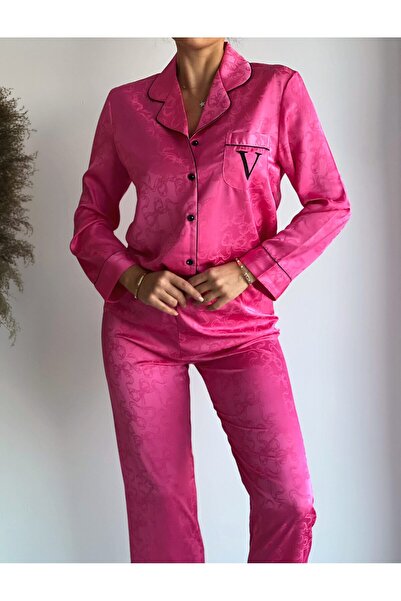 Elia Swimwear Two-Piece Satin Pajamas Pink Luxury Deli