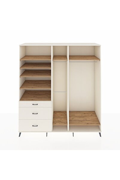 Dienni Kronos Dolap 9 Raflı 3 Çekmeceli 3 Askılı 220x59x243 Aytaşı-Çam/Aytaşı
