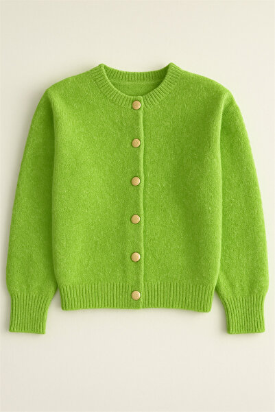 FEMELLE Green Knitwear Cardigan Gold Button Detailed Standard Size