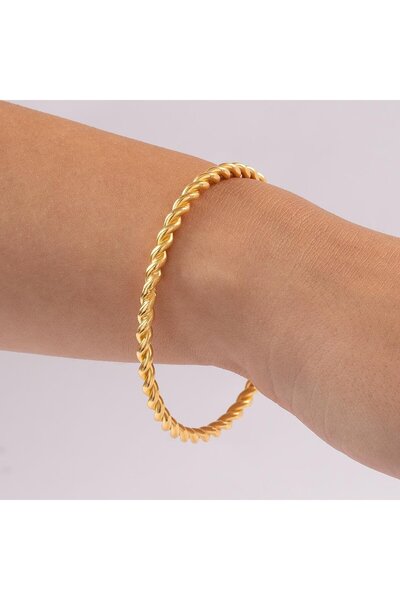 100 Gram Düz İkili Burma Bilezik 22 Ayar