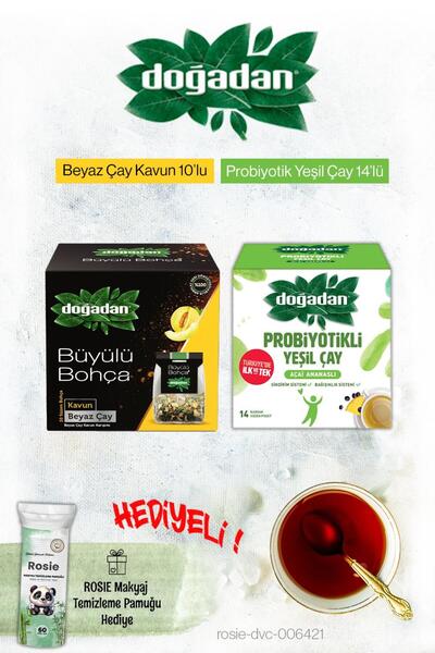 Doğadan Probiyotikli Açai Ananas ve Büyülü Bohça Kavun Poşet Çay ve Rosie Hed...