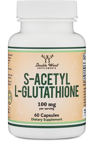 DOUBLE WOOD S-Acetyl Liposomal L-Glutathione Glutatyon Antioxidant 100mg 60 Caps