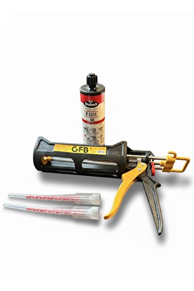 DUBELL EMS F.1311 Kimyasal Dübel 410 ml 2 Adet Yedek Uçlu+ Plastik Gövde Profesyonel Epoksi Tabanca