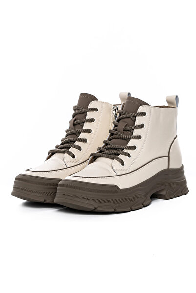 advancer Γυναικείες μπότες από γνήσιο δέρμα 6575-8 Κρεμ