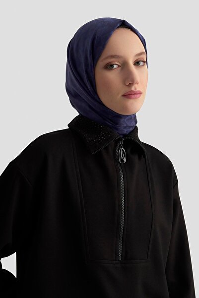 Armine Trend Yakası Taş Detaylı Yarım Fermuarlı Mevsimlik Tunik Modaayka 25AYC406