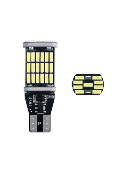 BZRSH Set de 2 becuri LED T15/W16W 45 SMD 12V CanBus 6500K