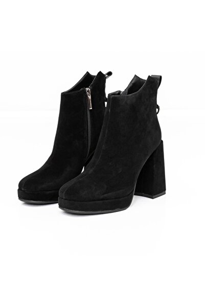 Jose Simon Γυναικεία μποτάκια με χοντρό τακούνι M03-05A Μαύρα