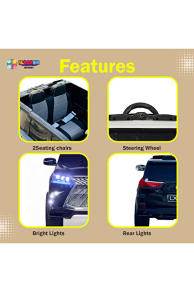 ALRWAD Lexus LX570 electric ride-on car with four four-wheel drive motors, 12V electric ride-on car for kids