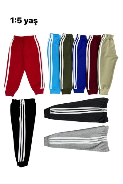 ARTTMACRAME Pantaloni de sport cu dungi pentru copii 3iplik bleumarin
