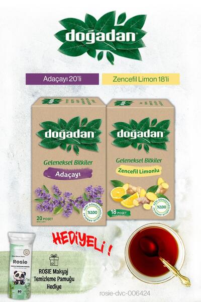 Doğadan شاي أكياس بالزعفران والزنجبيل والليمون مع هدية روزي