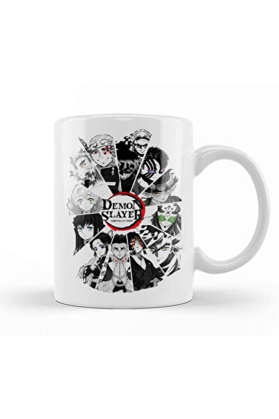 dekado Demon Slayer All Characters Black And White Mug Glass Porcelain