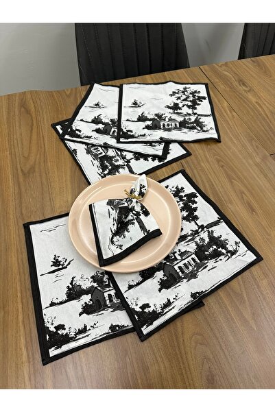 Elvya Toile De Jouy Monet American Service Set of 6 |   35X45 cm |   100% Cotton Digital Printed |   Country Style