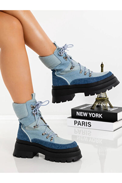 mei Γυναικείες Μπότες Πλατφόρμας 3AD55 Μπλε