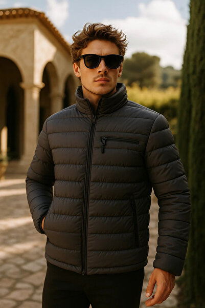 comstar Men's Comfort Mock Neck Casual Winter Smoked Puffer Coat