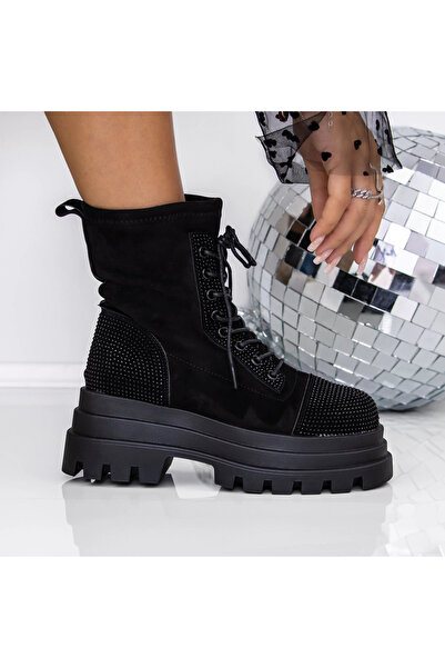 mei Ghete Dama cu Platforma 3AL1 Negru-Negru