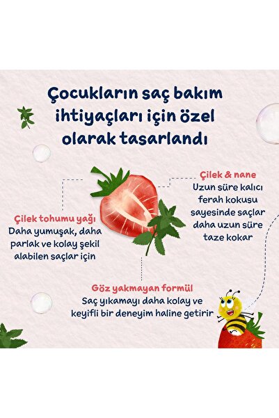 Childs Farm Çilek ve Organik Nane Özlü Çocuk Şampuan 250ml