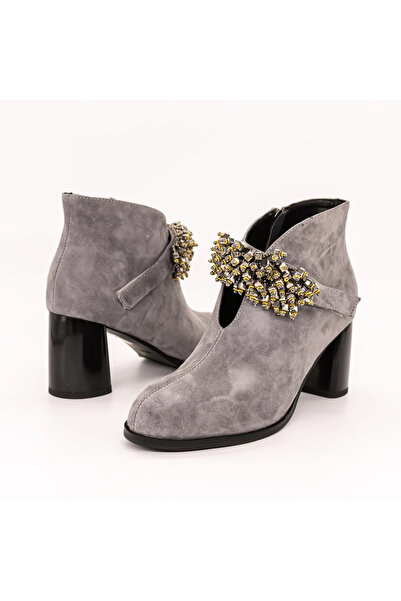 advancer Women's Ankle Boots with Thick Heel K9196-11R Gray