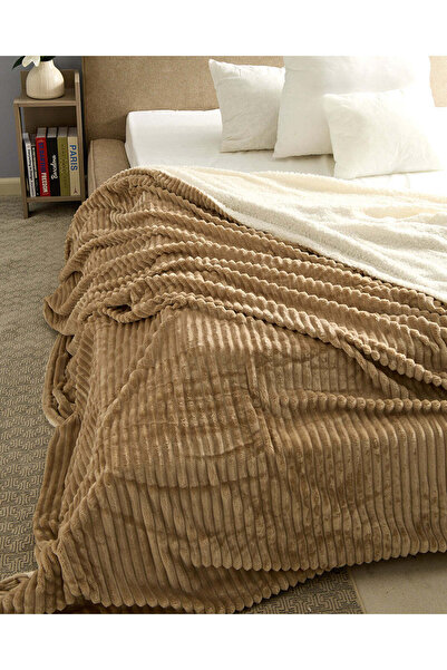 REDTAG Beige Textured Reversible Blanket (Single Size)