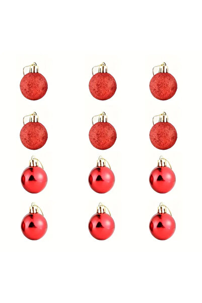 hediyeofisi Set of 12 3 cm Christmas Tree Balls – Glitter, Shiny and Matte Colored Christmas Ornaments | Gift Office”