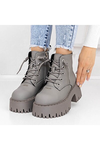 mei Women's Platform Boots 3YJ10 Grey