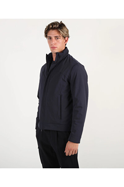 PAUL&SHARK Men's Regular Fit Mock Neck Zippered Long Sleeve Navy Blue Jacket 15312017-013