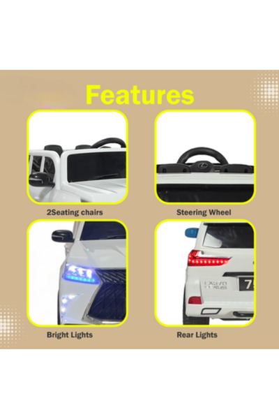 ALRWAD Lexus LX570 electric ride-on car with four four-wheel drive motors, 12V electric ride-on car for kids