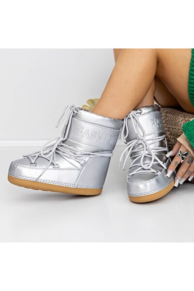 mei Γυναικείες Μπότες 3LT6 Ασημί