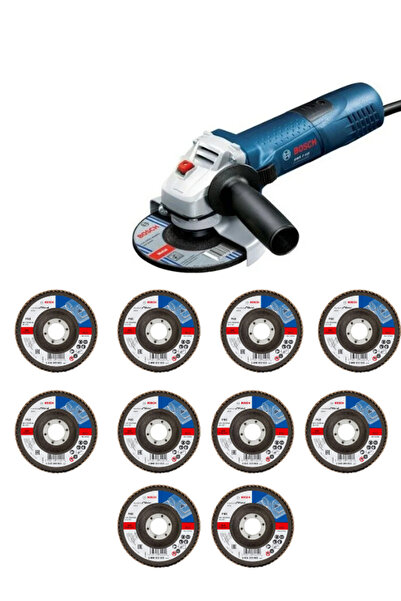 Bosch GWS 7-115 Profesyonel Avuç Taşlama 720 Watt+10 ADET 115 Mm 60 Kum Flap ...
