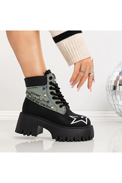mei Γυναικείες Μπότες Πλατφόρμας 3AL79 Μαύρες