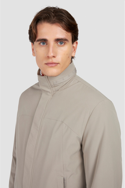 PAUL&SHARK Men's Regular Fit Mock Neck Zippered Long Sleeve Beige Jacket 15312017-128