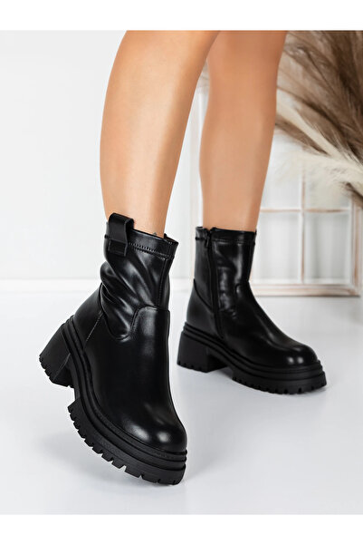 mei Ghete Dama cu Platforma 5W82 Negru