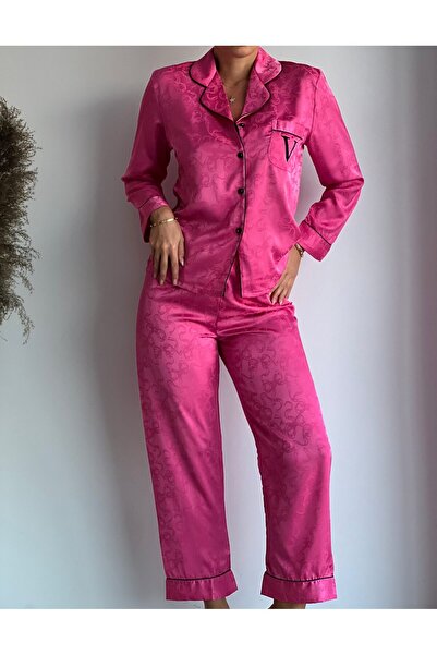 Elia Swimwear Two-Piece Satin Pajamas Pink Luxury Deli