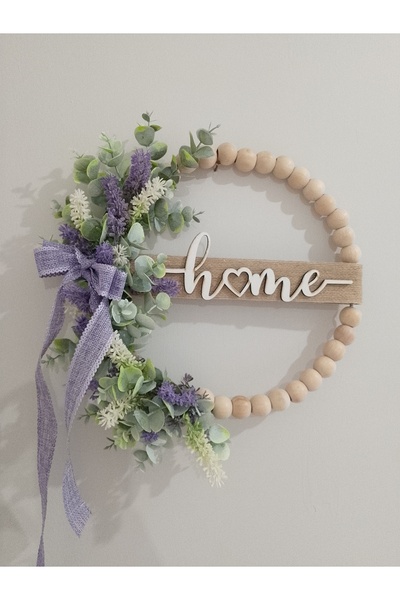 JollyShop Ahşap boncuklu Lavanta kapı süsü ev dekoru hediyelik